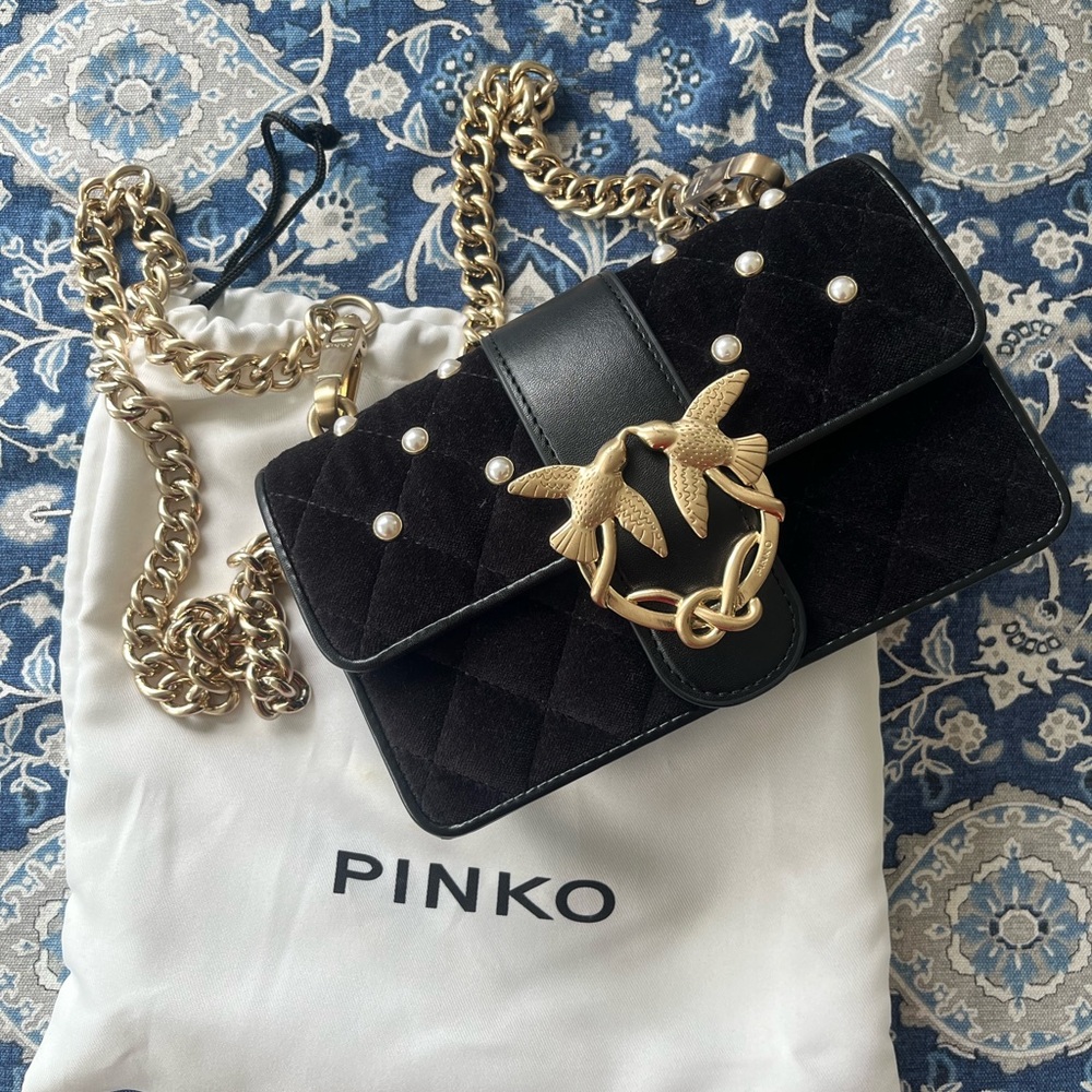 PINKO mini crossbody pearl bag